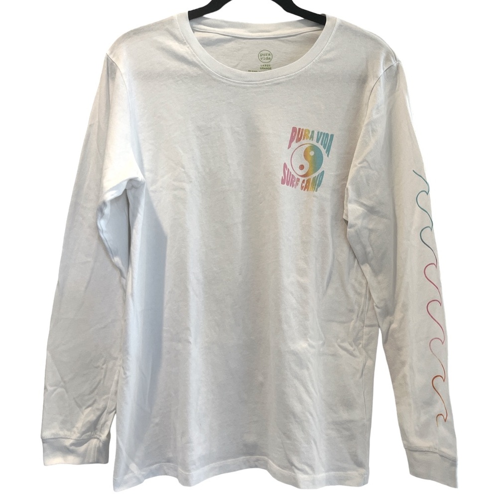 Pura Vida LS White Pastel Tshirt